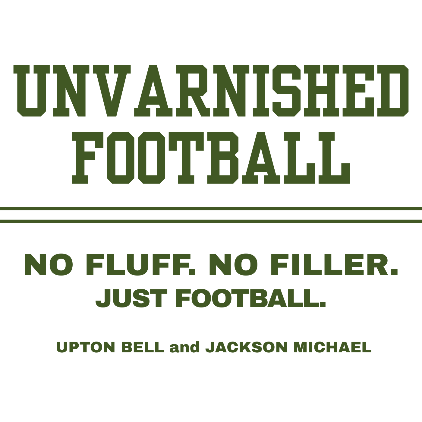 Logo for Unvarnished Football, one of the best NFL podcasts.